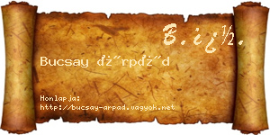Bucsay Árpád névjegykártya