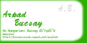 arpad bucsay business card